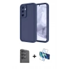 MARSİLYAN™- Galaxy A16 5G Kılıf Yankı Yansıma Özel Seri - Siyah 3D Antistatik Seramik Nano Ekran Koruyucu + Raze Metal Kamera Lens - SH