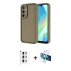MARSİLYAN™- Galaxy A16 5G Kılıf Yankı Yansıma Özel Seri - Siyah 3D Antistatik Seramik Nano Ekran Koruyucu + Raze Metal Kamera Lens - GS