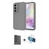 MARSİLYAN™- Galaxy A16 5G Kılıf Yankı Yansıma Özel Seri - Siyah 3D Antistatik Seramik Nano Ekran Koruyucu + Raze Metal Kamera Lens - SH