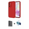 MARSİLYAN™- Galaxy A16 5G Kılıf Yankı Yansıma Özel Seri - Siyah 3D Antistatik Seramik Nano Ekran Koruyucu + Raze Metal Kamera Lens - SH