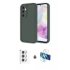 MARSİLYAN™- Galaxy A16 5G Kılıf Yankı Yansıma Özel Seri - Siyah 3D Antistatik Seramik Nano Ekran Koruyucu + Raze Metal Kamera Lens - GS