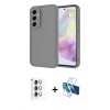 MARSİLYAN™- Galaxy A16 5G Kılıf Yankı Yansıma Özel Seri - Siyah 3D Antistatik Seramik Nano Ekran Koruyucu + Raze Metal Kamera Lens - GS
