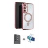 MARSİLYAN™- Galaxy A16 5G Kılıf Zirve Doku Prime - Siyah 3D Antistatik Seramik Nano Ekran Koruyucu + Raze Metal Kamera Lens - SH