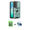 MARSİLYAN™- Galaxy A17 5G Kılıf Ahenk Klasik - Siyah 3D Antistatik Seramik Nano Ekran Koruyucu + Raze Metal Kamera Lens - GS