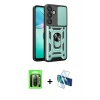 MARSİLYAN™- Galaxy A17 5G Kılıf Ahenk Klasik - Siyah 3D Antistatik Seramik Nano Ekran Koruyucu + Raze Metal Kamera Lens - SH