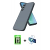 MARSİLYAN™- Galaxy A17 5G Kılıf Ahenk Serisi - Siyah 3D Antistatik Seramik Nano Ekran Koruyucu + Raze Metal Kamera Lens - GS
