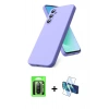 MARSİLYAN™- Galaxy A17 5G Kılıf Ahenk Serisi - Siyah 3D Antistatik Seramik Nano Ekran Koruyucu + Raze Metal Kamera Lens - SH