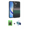 MARSİLYAN™- Galaxy A17 5G Kılıf Doruk Serisi - Siyah 3D Antistatik Seramik Nano Ekran Koruyucu + Raze Metal Kamera Lens - SH