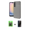 MARSİLYAN™- Galaxy A17 5G Kılıf Eksen Form Prime - Siyah 3D Antistatik Hayalet Cam Ekran Koruyucu + Raze Metal Kamera Lens - SH