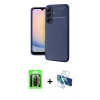 MARSİLYAN™- Galaxy A17 5G Kılıf Eksen Form Prime - Siyah 3D Antistatik Seramik Nano Ekran Koruyucu + Raze Metal Kamera Lens - SH