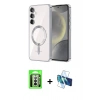 MARSİLYAN™- Galaxy A17 5G Kılıf Nova Işık Özel Seri - Siyah 3D Antistatik Seramik Nano Ekran Koruyucu + Raze Metal Kamera Lens - GS