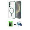 MARSİLYAN™- Galaxy A17 5G Kılıf Nova Işık Özel Seri - Siyah 3D Antistatik Seramik Nano Ekran Koruyucu + Raze Metal Kamera Lens - SH