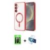 MARSİLYAN™- Galaxy A17 5G Kılıf Nova Işık Özel Seri - Siyah 3D Antistatik Seramik Nano Ekran Koruyucu + Raze Metal Kamera Lens - SH