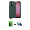 MARSİLYAN™- Galaxy A17 5G Kılıf Nova Işık - Siyah 3D Antistatik Seramik Nano Ekran Koruyucu + Raze Metal Kamera Lens - GS