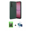 MARSİLYAN™- Galaxy A17 5G Kılıf Nova Işık - Siyah 3D Antistatik Seramik Nano Ekran Koruyucu + Raze Metal Kamera Lens - SH