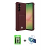 MARSİLYAN™- Galaxy A17 5G Kılıf Vadi Çizgi Prime - Siyah 3D Antistatik Cam Ekran Koruyucu + Raze Metal Kamera Lens - GS