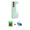 MARSİLYAN™- Galaxy A17 5G Kılıf Yankı Serisi - Siyah 3D Antistatik Seramik Nano Ekran Koruyucu + Raze Metal Kamera Lens - SH