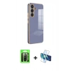MARSİLYAN™- Galaxy A17 5G Kılıf Yankı Serisi - Siyah 3D Antistatik Seramik Nano Ekran Koruyucu + Raze Metal Kamera Lens - SH
