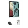 MARSİLYAN™- Galaxy A22 Kılıf Ahenk Klasik Koleksiyonu - Şeffaf Uv Polymer Nano Ekran Koruyucu + Kamera Lens Koruma Cam - SF