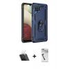 MARSİLYAN™- Galaxy A22 Kılıf Ahenk Klasik Koleksiyonu - Şeffaf Uv Polymer Nano Ekran Koruyucu + Kamera Lens Koruma Cam - SF