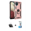 MARSİLYAN™- Galaxy A22 Kılıf Ahenk Klasik Koleksiyonu - Siyah 5D Eko Cam Ekran Koruyucu + Kamera Lens Koruma Cam - SF