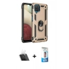 MARSİLYAN™- Galaxy A22 Kılıf Ahenk Klasik Koleksiyonu - Siyah 5D Eko Cam Ekran Koruyucu + Kamera Lens Koruma Cam - SF