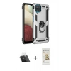 MARSİLYAN™- Galaxy A22 Kılıf Ahenk Klasik Koleksiyonu - Siyah Mat Seramik Nano Ekran Koruyucu + Kamera Lens Koruma Cam - SF