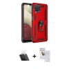 MARSİLYAN™- Galaxy A22 Kılıf Ahenk Klasik Koleksiyonu - Siyah Seramik Nano Ekran Koruyucu + Kamera Lens Koruma Cam - SF