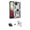 MARSİLYAN™- Galaxy A22 Kılıf Ahenk Klasik Koleksiyonu - Siyah Seramik Nano Ekran Koruyucu + Kamera Lens Koruma Cam - SF