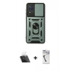 MARSİLYAN™- Galaxy A22 Kılıf Ahenk Klasik - Şeffaf Uv Polymer Nano Ekran Koruyucu + Kamera Lens Koruma Cam - SF