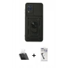 MARSİLYAN™- Galaxy A22 Kılıf Ahenk Klasik - Şeffaf Uv Polymer Nano Ekran Koruyucu + Kamera Lens Koruma Cam - SF