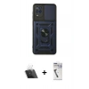 MARSİLYAN™- Galaxy A22 Kılıf Ahenk Klasik - Şeffaf Uv Polymer Nano Ekran Koruyucu + Kamera Lens Koruma Cam - SF