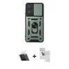 MARSİLYAN™- Galaxy A22 Kılıf Ahenk Klasik - Siyah Seramik Nano Ekran Koruyucu + Kamera Lens Koruma Cam - SF