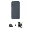 MARSİLYAN™- Galaxy A22 Kılıf Ahenk Serisi - Şeffaf Temperli Cam Ekran Koruyucu + Kamera Lens Koruma Cam - SF