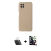 MARSİLYAN™- Galaxy A22 Kılıf Ahenk Serisi - Şeffaf Temperli Cam Ekran Koruyucu + Kamera Lens Koruma Cam - SF