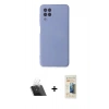 MARSİLYAN™- Galaxy A22 Kılıf Ahenk Serisi - Siyah 6D Mat Seramik Hayalet Nano Ekran Koruyucu + Kamera Lens Koruma Cam - SF
