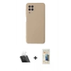 MARSİLYAN™- Galaxy A22 Kılıf Ahenk Serisi - Siyah 6D Mat Seramik Hayalet Nano Ekran Koruyucu + Kamera Lens Koruma Cam - SF