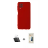 MARSİLYAN™- Galaxy A22 Kılıf Ahenk Serisi - Siyah 6D Mat Seramik Hayalet Nano Ekran Koruyucu + Kamera Lens Koruma Cam - SF