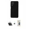 MARSİLYAN™- Galaxy A22 Kılıf Ahenk Serisi - Siyah 6D Mat Seramik Hayalet Nano Ekran Koruyucu + Kamera Lens Koruma Cam - SF