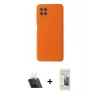 MARSİLYAN™- Galaxy A22 Kılıf Ahenk Serisi - Siyah 6D Mat Seramik Hayalet Nano Ekran Koruyucu + Kamera Lens Koruma Cam - SF