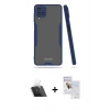 MARSİLYAN™- Galaxy A22 Kılıf Atlas Asil Serisi - Siyah Seramik Nano Ekran Koruyucu + Kamera Lens Koruma Cam - SF