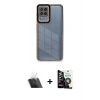 MARSİLYAN™- Galaxy A22 Kılıf Çekirdek Klasik Serisi - Şeffaf Temperli Cam Ekran Koruyucu + Kamera Lens Koruma Cam - SF