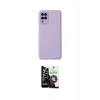 MARSİLYAN™- Galaxy A22 Kılıf Çekirdek Modern Serisi - Şeffaf Temperli Cam Ekran Koruyucu