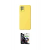 MARSİLYAN™- Galaxy A22 Kılıf Çekirdek Modern Serisi - Şeffaf Temperli Cam Ekran Koruyucu
