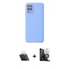 MARSİLYAN™- Galaxy A22 Kılıf Çekirdek Modern Serisi - Şeffaf Temperli Cam Ekran Koruyucu + Kamera Lens Koruma Cam - SF