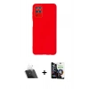 MARSİLYAN™- Galaxy A22 Kılıf Çekirdek Modern Serisi - Şeffaf Temperli Cam Ekran Koruyucu + Kamera Lens Koruma Cam - SF