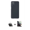 MARSİLYAN™- Galaxy A22 Kılıf Çekirdek Modern Serisi - Şeffaf Temperli Cam Ekran Koruyucu + Kamera Lens Koruma Cam - SF