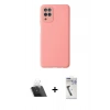 MARSİLYAN™- Galaxy A22 Kılıf Çekirdek Modern Serisi - Şeffaf Uv Polymer Nano Ekran Koruyucu + Kamera Lens Koruma Cam - SF