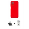 MARSİLYAN™- Galaxy A22 Kılıf Çekirdek Modern Serisi - Şeffaf Uv Polymer Nano Ekran Koruyucu + Kamera Lens Koruma Cam - SF