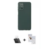 MARSİLYAN™- Galaxy A22 Kılıf Çekirdek Modern Serisi - Siyah Seramik Nano Ekran Koruyucu + Şeffaf Kamera Lens Koruma Cam